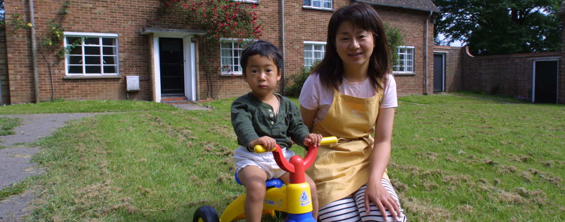 Mother with child at home